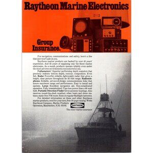1971 Raytheon Marine Electronics Vintage Print Ad Fathometers Radar Wall Art